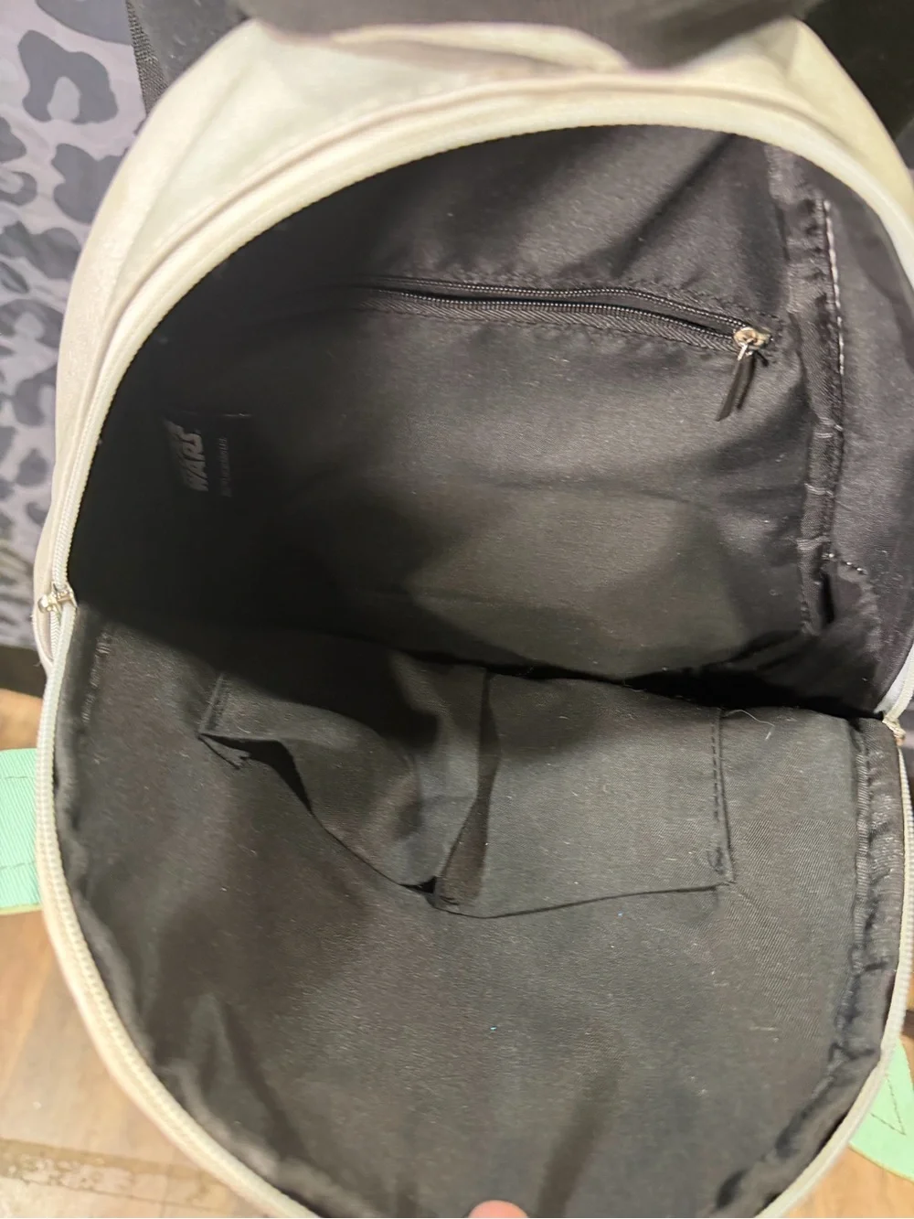 Star Wars Kids gray Backpack with Green Grogu Face